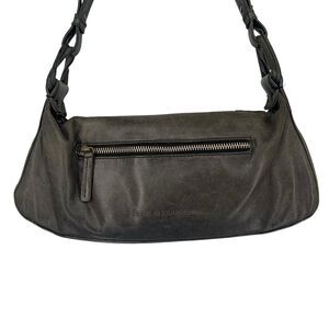 Derek Alexander Leather Shoulder Bag Green Zip Closure